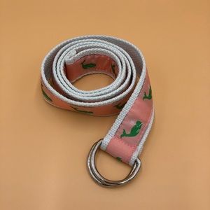 Pink & Green Canvas Whale Print Belt